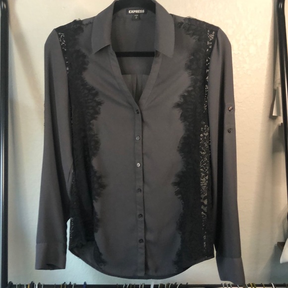 Express Tops - 🔴 Express Portofino Lace Trim Shirt